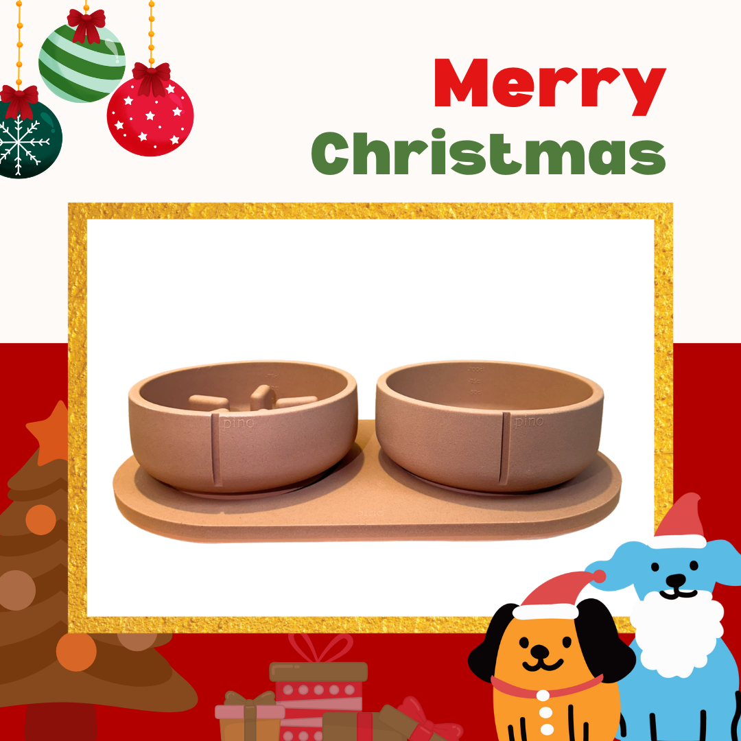 PINO聖誕組合|主食碗+慢食碗+托盤(狐紅M)