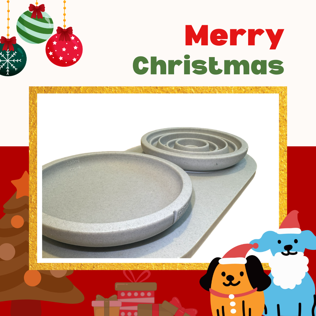 PINO聖誕組合|質感淺盤+螺旋慢食盤+托盤(海豚灰)