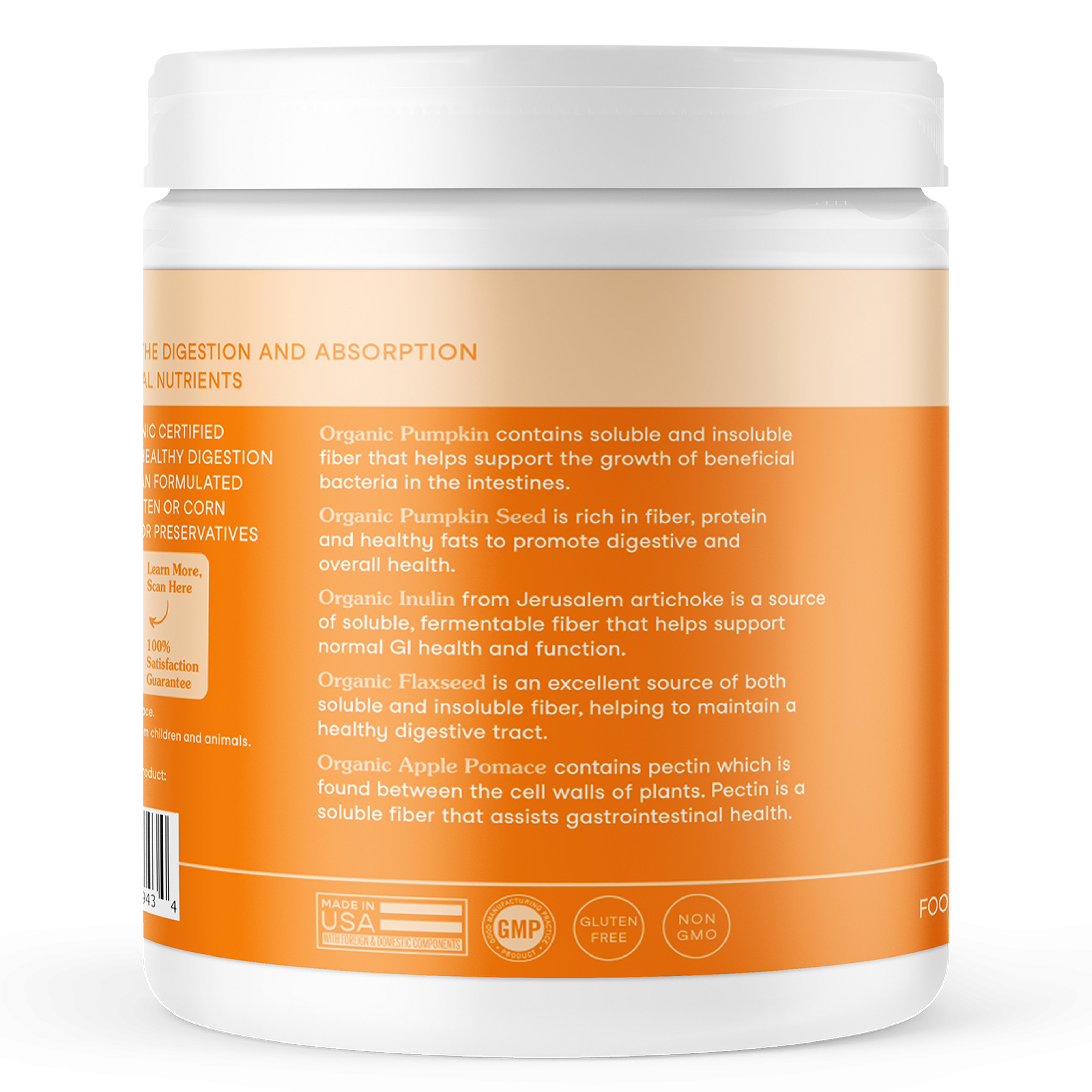 USDA Organic 有機6種蔬果南瓜纖維素(犬貓專用)