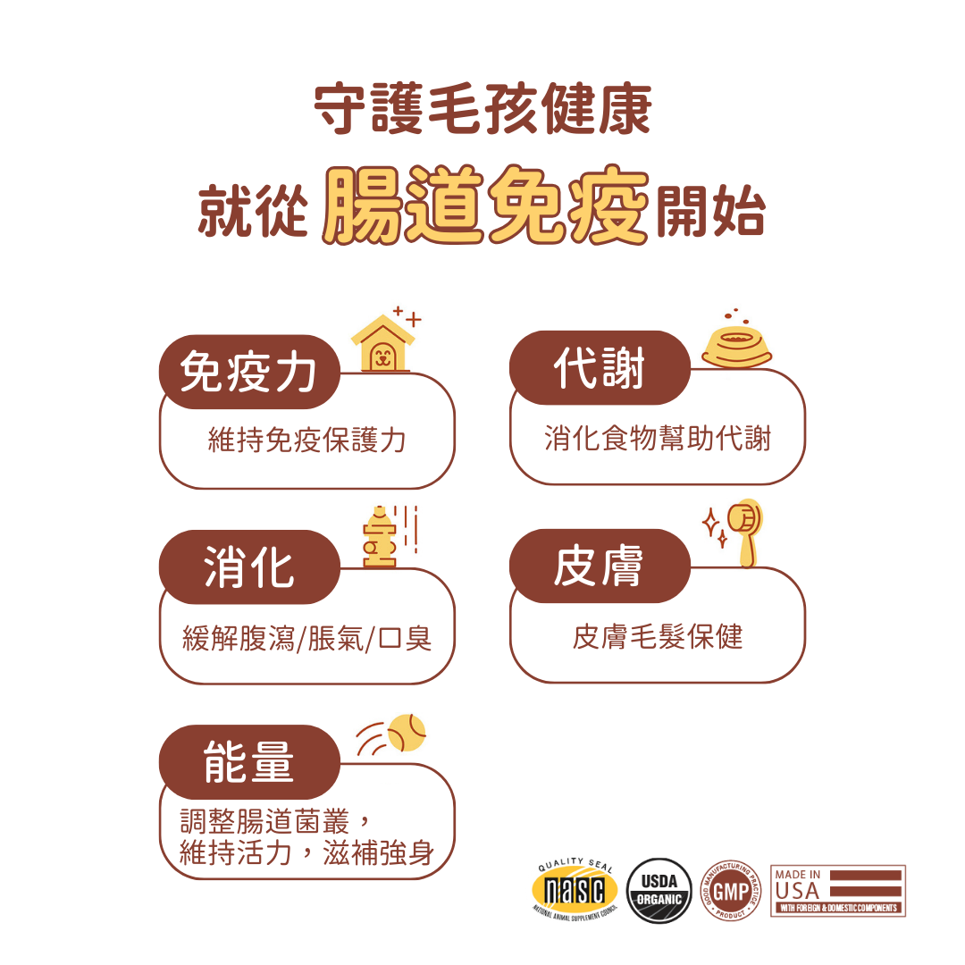 USDA Organic 有機益生菌+益生元 (犬貓專用)