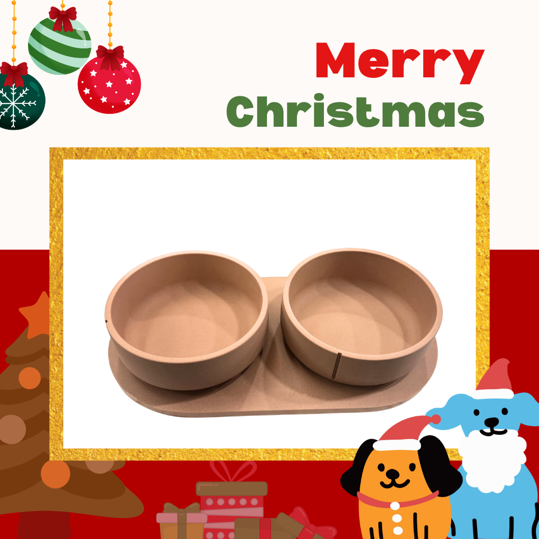 PINO聖誕組合|雙主食碗+托盤(狐紅 L)