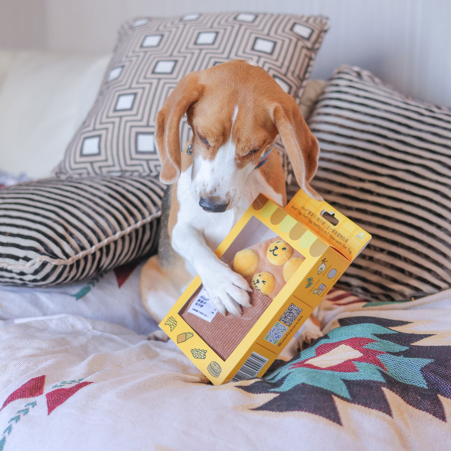 Woof² Egg Puff_Waffle Pet Toys 雞蛋仔/格子餅二合一藏食寵物玩具