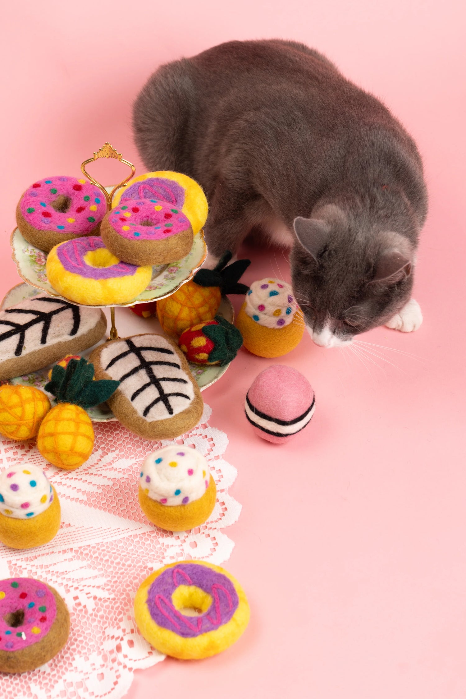 Angel Slice 天使蛋糕切片 羊毛氈貓咪玩具