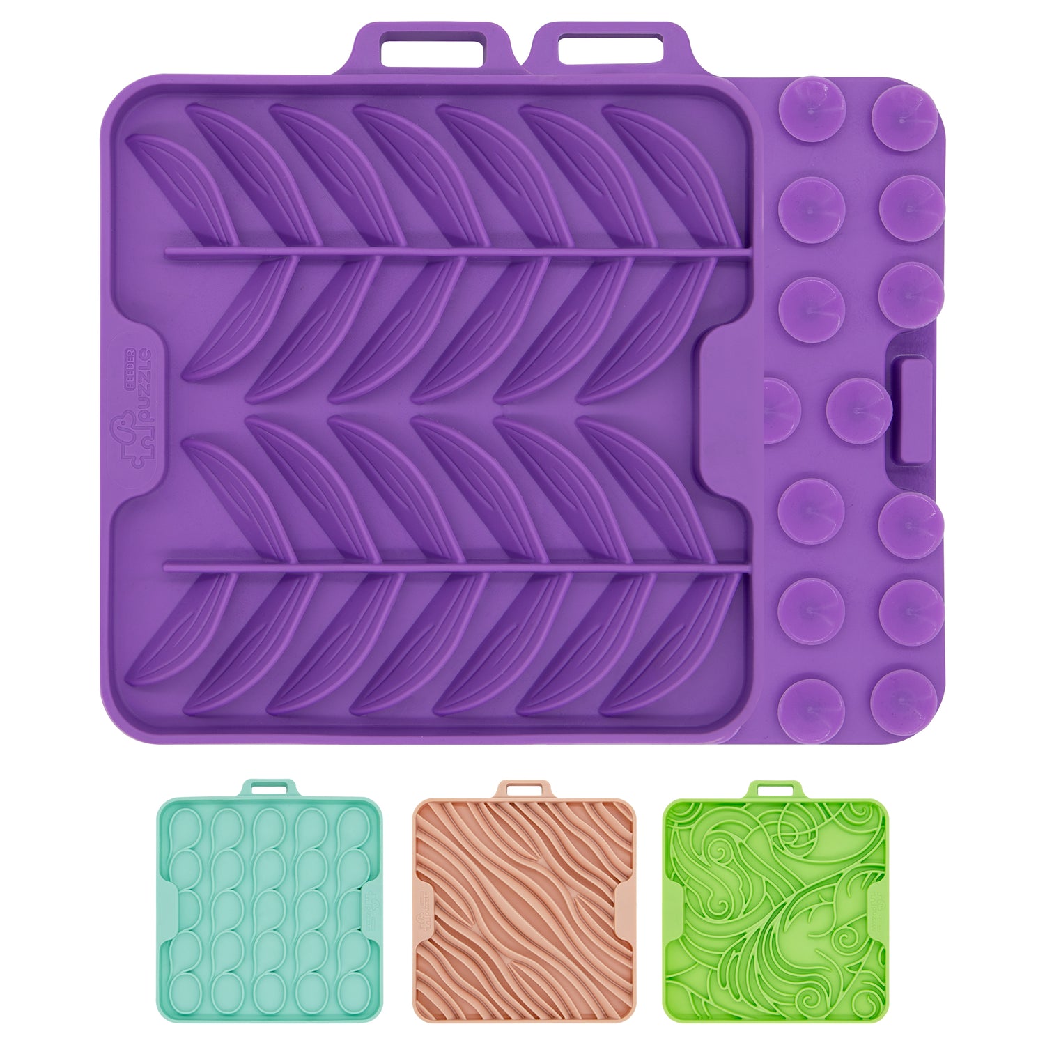 Puzzle Mat Flex 拼接慢食舔食墊 - L2 葉紋中階