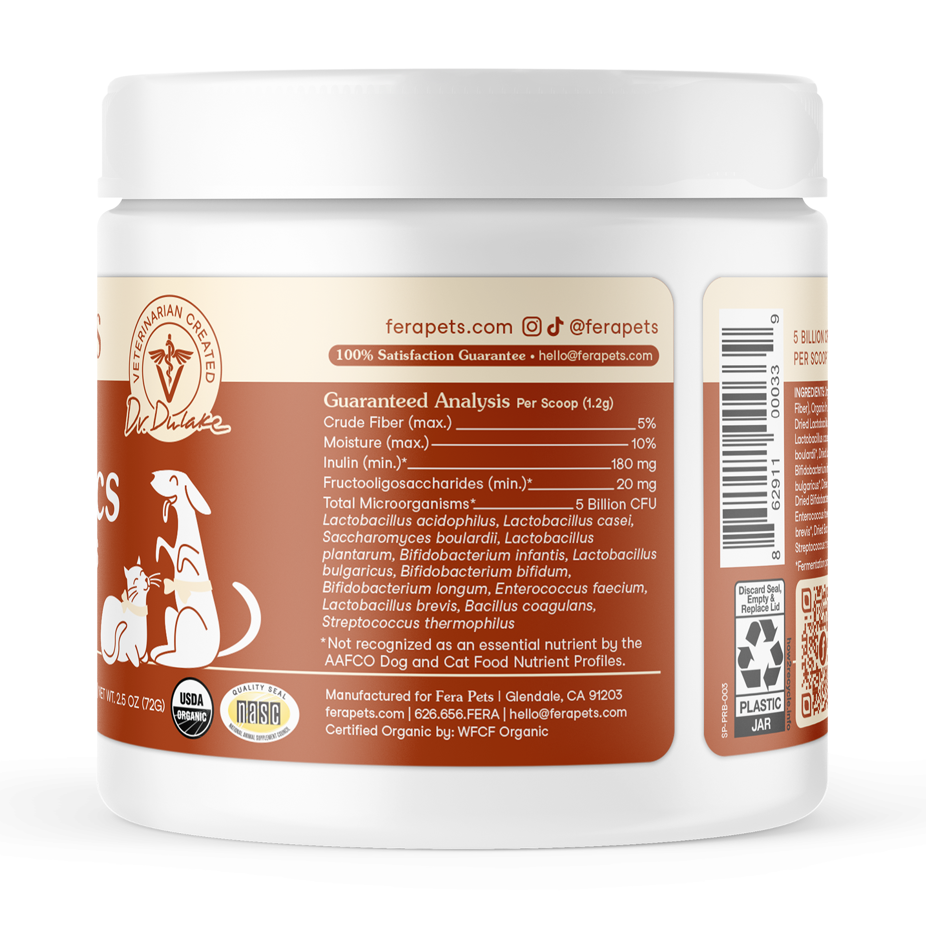 USDA Organic 有機益生菌＋益生元 （犬貓專用）