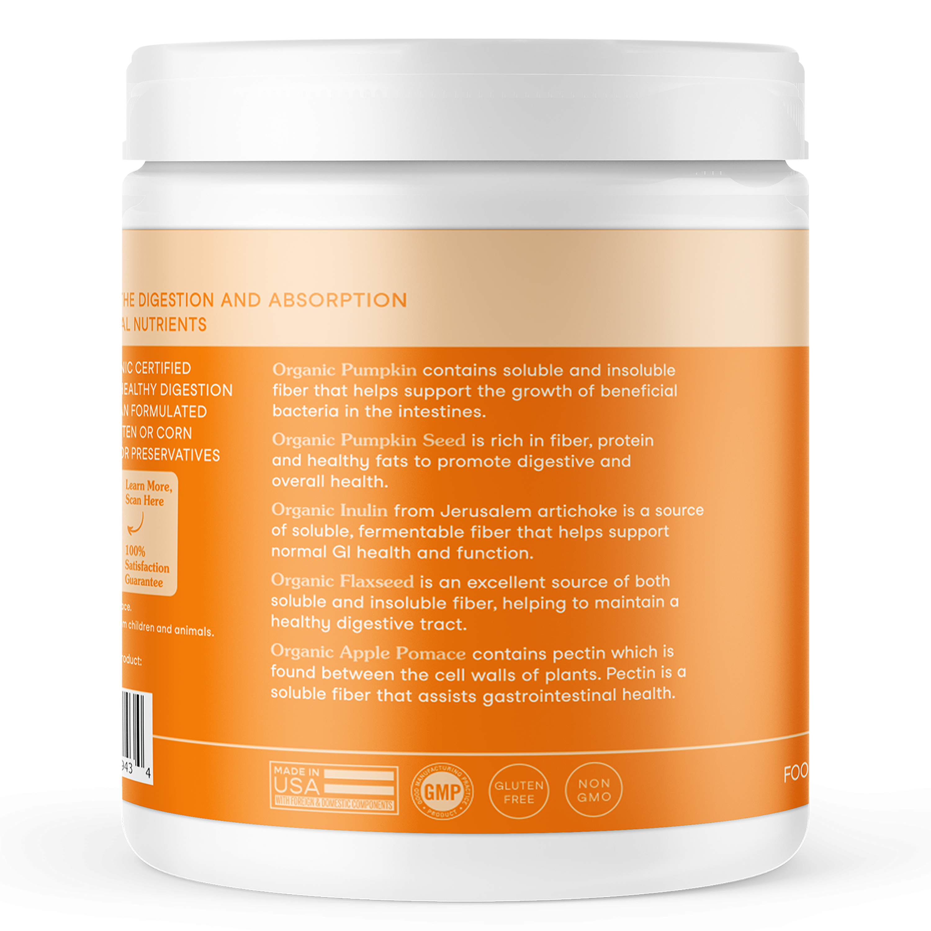 USDA Organic 有機6種蔬果南瓜纖維素（犬貓專用）