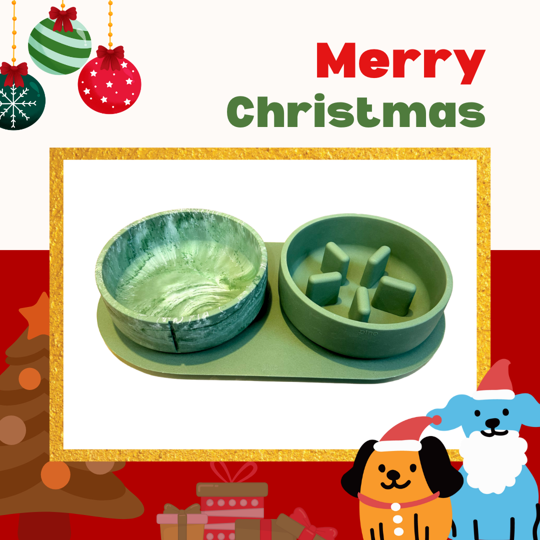 PINO聖誕組合｜主食碗＋慢食碗＋托盤（鴨綠L)