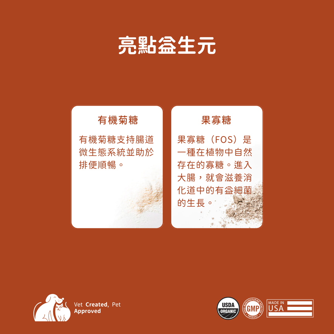 USDA Organic 有機益生菌＋益生元 （犬貓專用）