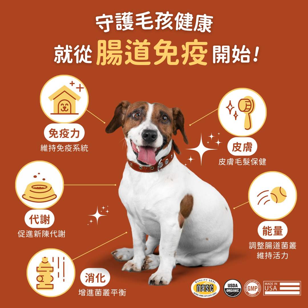 USDA Organic 有機益生菌＋益生元 （犬貓專用）